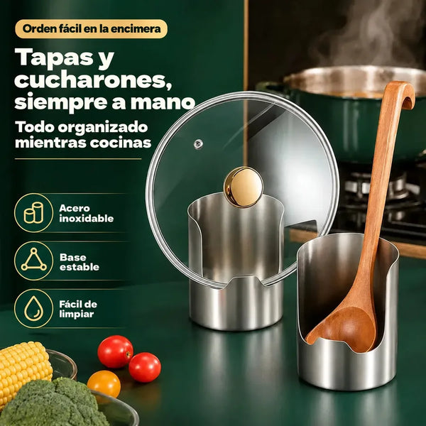 Tapas y cucharones siempre a mano: dos organizadores junto a los fogones